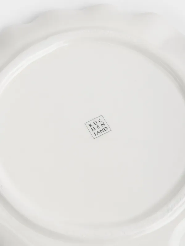 Тіскебасар тәрелкесі, 19 см, керамика, ақ, Дала гүлі, Crumple flower, image-4