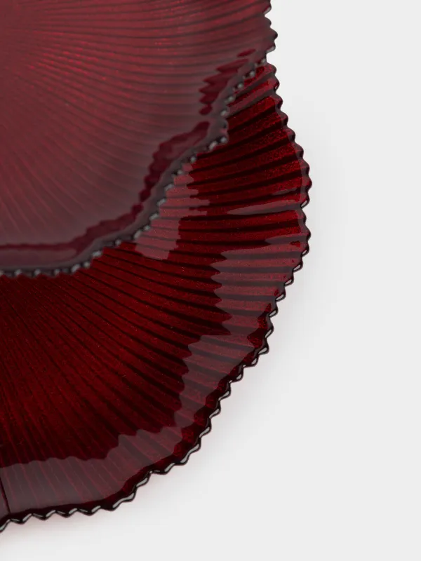 Пирожныйларға арналған тұғыр, 21х28/26 см, 2 қабат, шыны Р/металл, қызыл, Ribby color, image-5