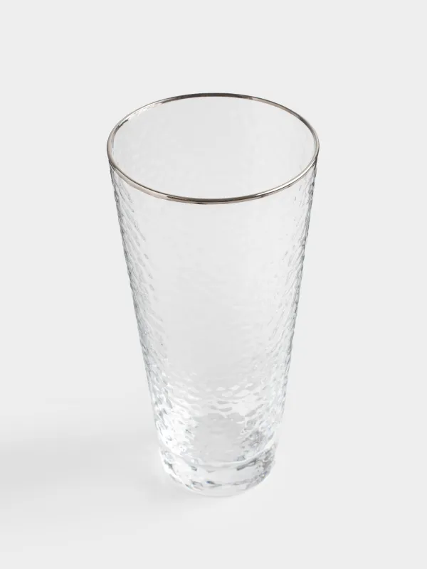 Стакан, 450 мл, с серебристым кантом, Ripply silver, image-1