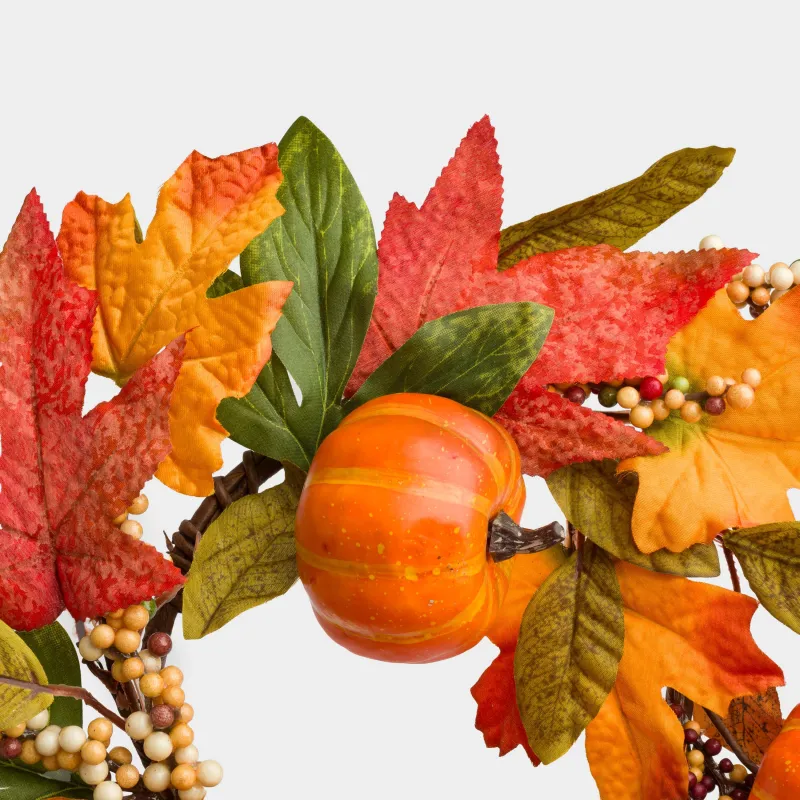 Сәндік гүл шоғы, 40 см, пенопласт/полиэстер, Асқабақ және күзгі жапырақтар, Forest symphony decor, image-4