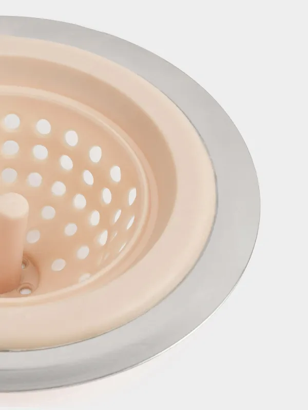 Фильтр для раковины, 11 см, сталь/резина, бежевый, Keeping, image-1
