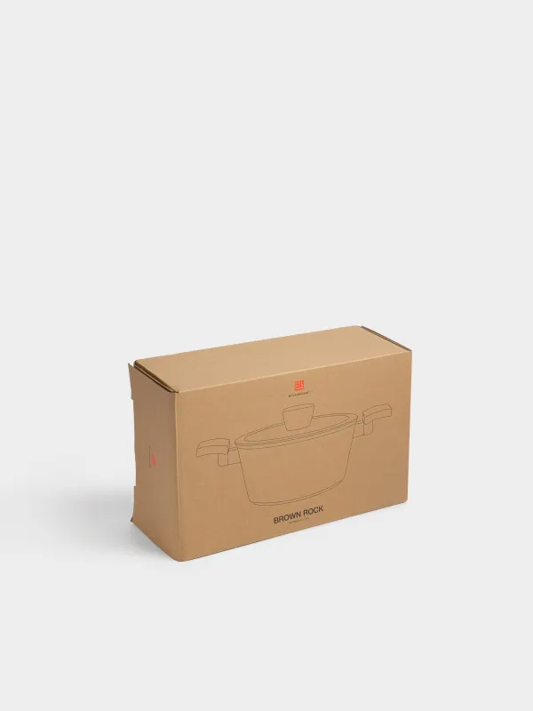 Кастрюля, 20 см, 2,4 л, с крышкой, с покрытием, алюминий, коричневая, Brown rock, image-5