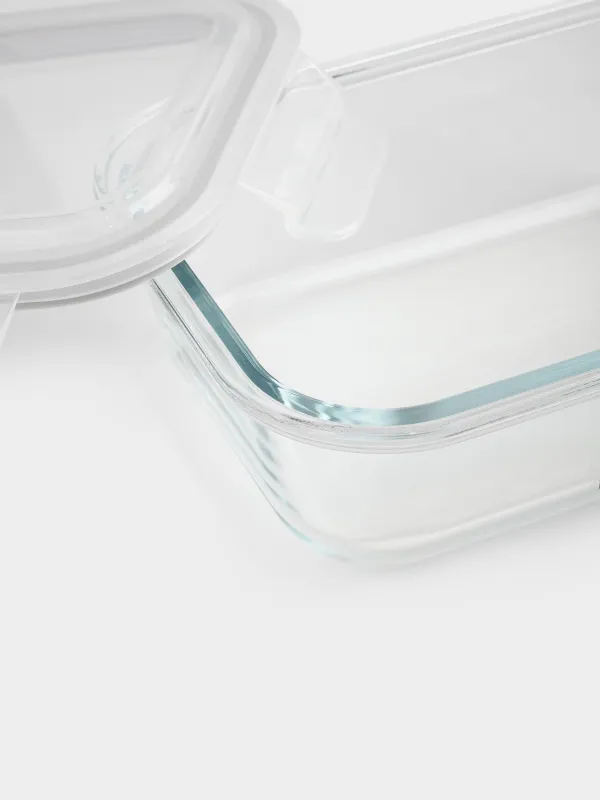 Контейнер, 970 мл, с клипсами, стекло Т/пластик, прямоугольный, Clip, image-3