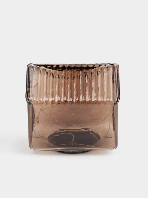 Сәндік шам, 12х12 см, шыны, қоңыр, Үй, House shape, image-3