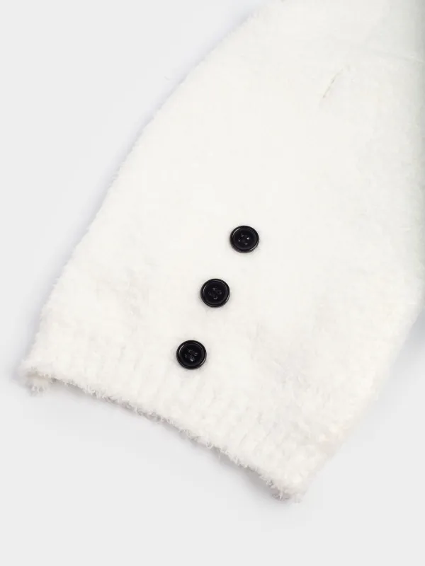 Свитер для животных, 38 см, р. М, с капюшоном, полиэстер, белый, Снеговик, Fashion pet, image-4