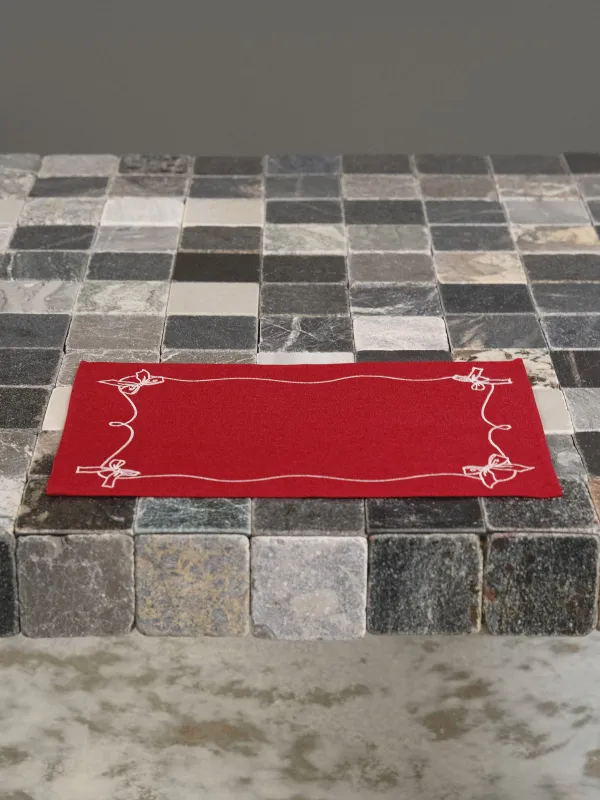 Аспаптарға арналған майлық, 30х45 см, полиэстер, тікбұрыш, қою қызыл, Бантиктер, Bow bordo, image-6