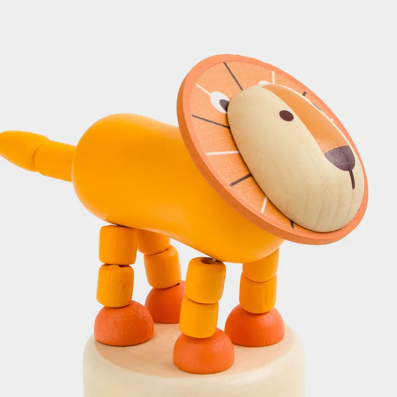 Ойыншық, 9х4 см, тартқыш, ағаш, сары, Арыстан күшігі, Leo, image-4