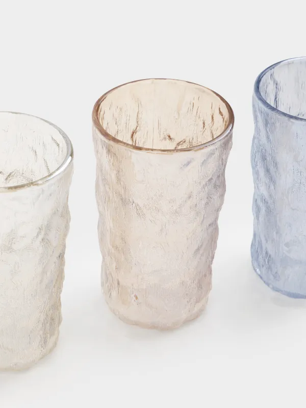 Стақан, 13 см, 350 мл, 4 дана, Р шыны, түрлі-түсті микс, Мыжылған эффект, Crumple color, image-2