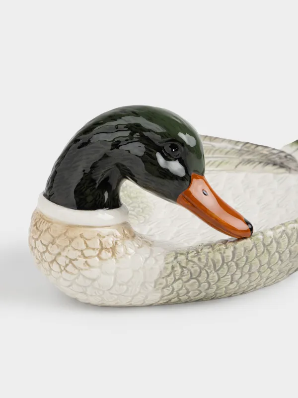 Ыдыс, 32х19х12 см, керамика, сұр-жасыл, Үйрек, Duck, image-5