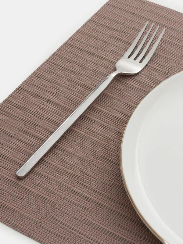 Салфетка под приборы, 30х45 см, ПВХ/полиэстер, прямоугольная, пыльно-розовая, Solid, image-4