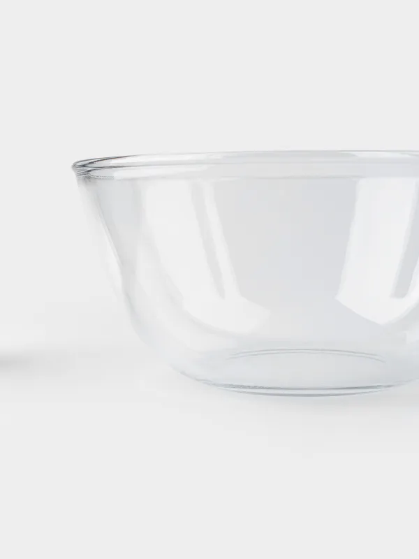 Салат ыдысы, 23 см, 2,7 л, 3 зат, қасық/шанышқымен, шыны Б/болат, Clear, image-1