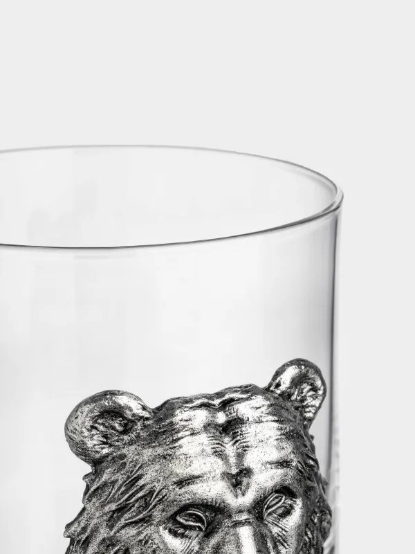 Виски стақаны, 10 см, 340 мл, шыны/металл, күміс, аю, Lux elements, image-5