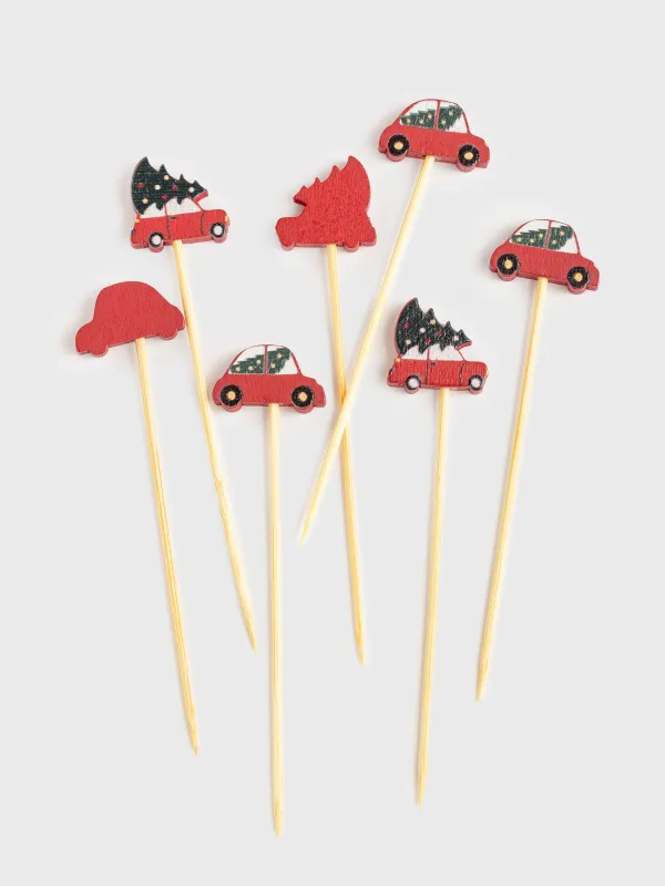 Шпажка для канапе, 20 шт, Машинка с елкой, Elegant details, image-1