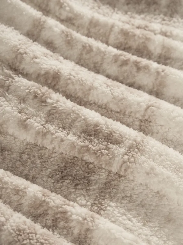 Жамылғы, 130х170 см, шерпа, сүт түстес және сарғылт-қоңыр, Өрнектер, Sherpa, image-3