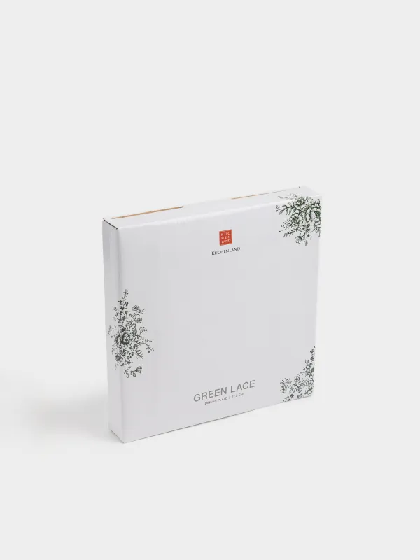 Тарелка обеденная, 28 см, Зеленые цветы, Green lace, image-7