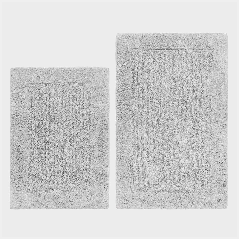 Жуынатын бөлмеге арналған кілемше, 40x60/50x80см, 2 дана, сырғанауға қарсы, мақта, ашық сұр, Metric