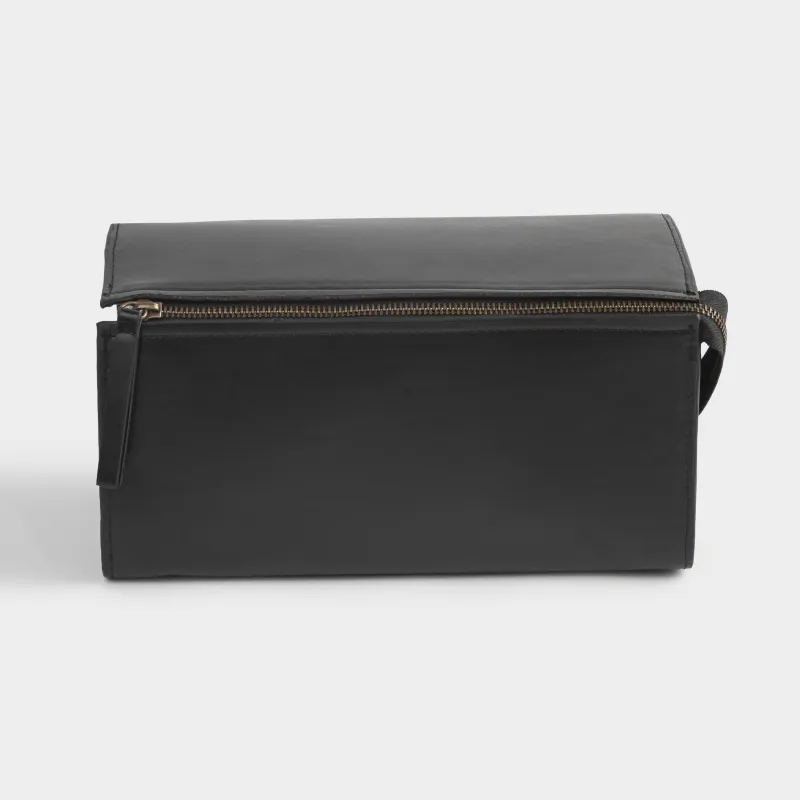 Косметичка, 28х15 см, полиуретан, черная, Force, image-0