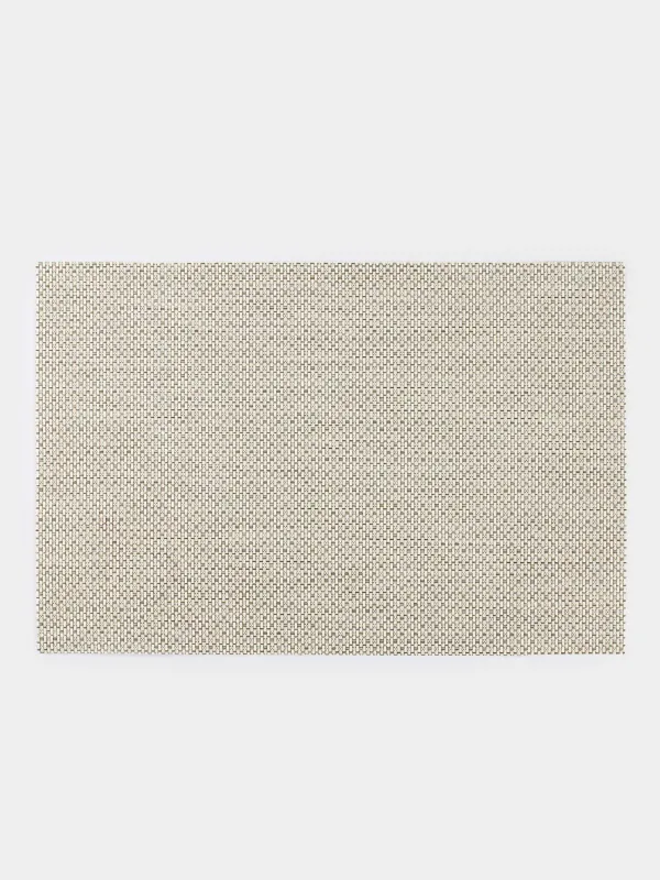 Салфетка под приборы, 30x45 см, ПВХ, прямоугольная, бежевая, Золотистая нить, Solid, image-0