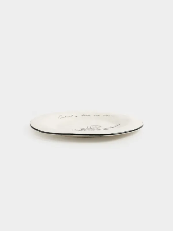 Тарелка обеденная, 28 см, керамика D, белая, Графичные цветы, Floria graphic, image-1