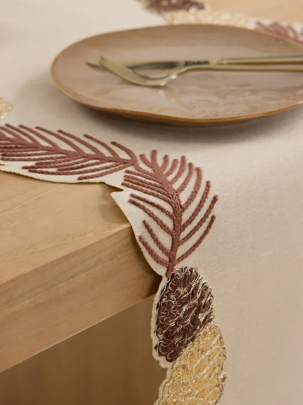 Үстел төсеніші, 40х160 см, полиэстер, сарғылт-қоңыр, Бұтақтардағы шырша бүршіктері, Conifers, image-4