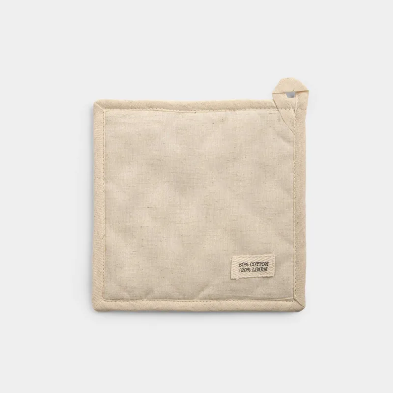 Прихватка, 20х20 см, хлопок/лен, квадратная, песочная, Ромб, Flax