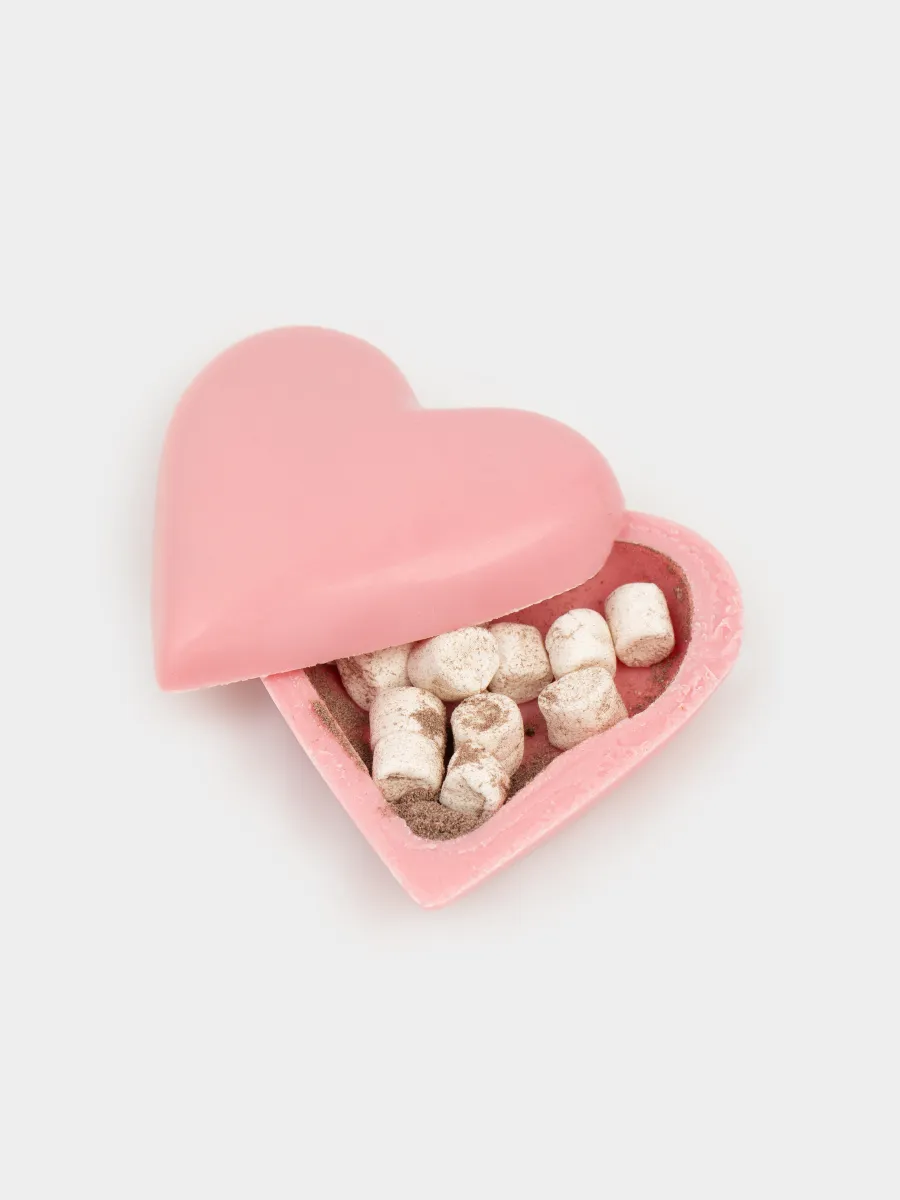 Шоколад, 35 гр, пішінді, маршмеллоу қосылған, бомба, құлпынай, Жүрек, Sweet shape, image-3