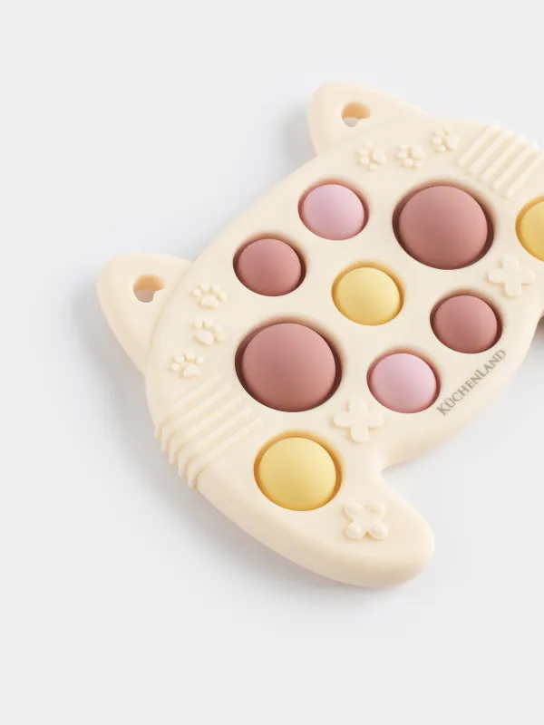 Дамытушы ойыншық, 10х8 см, пластик/силикон, сарғылт-қоңыр, Мысық-ойын пульті, Pop-it, image-4