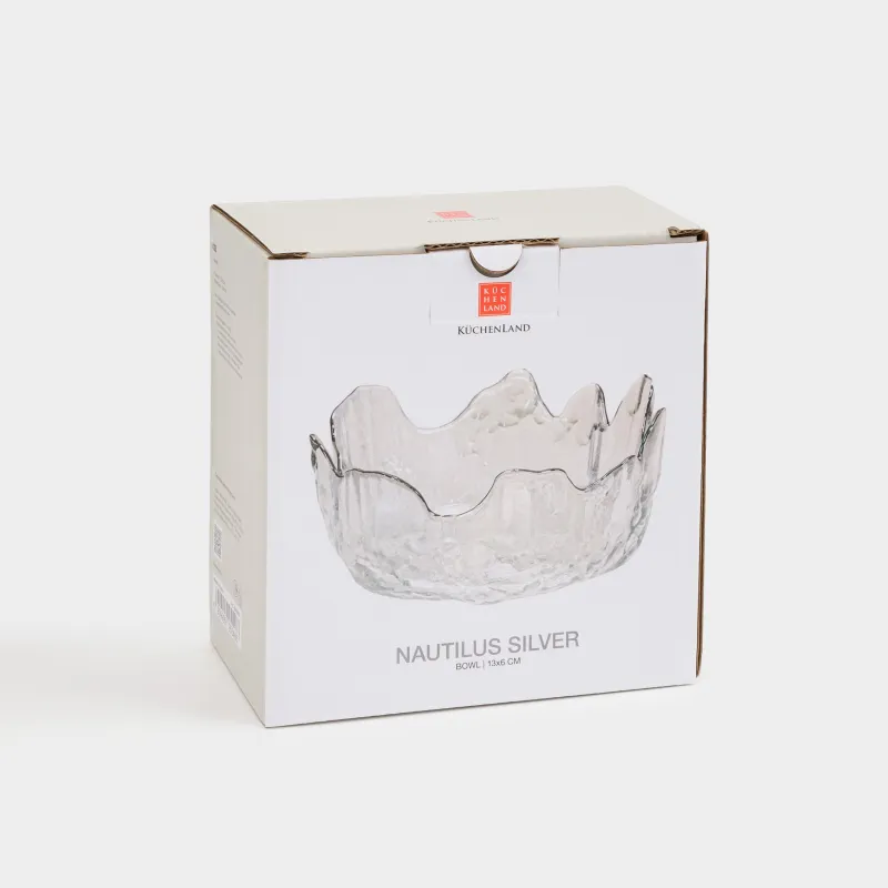 Кесе, 13х6 см, шыны, күміс жиектері бар, Nautilus silver, image-3