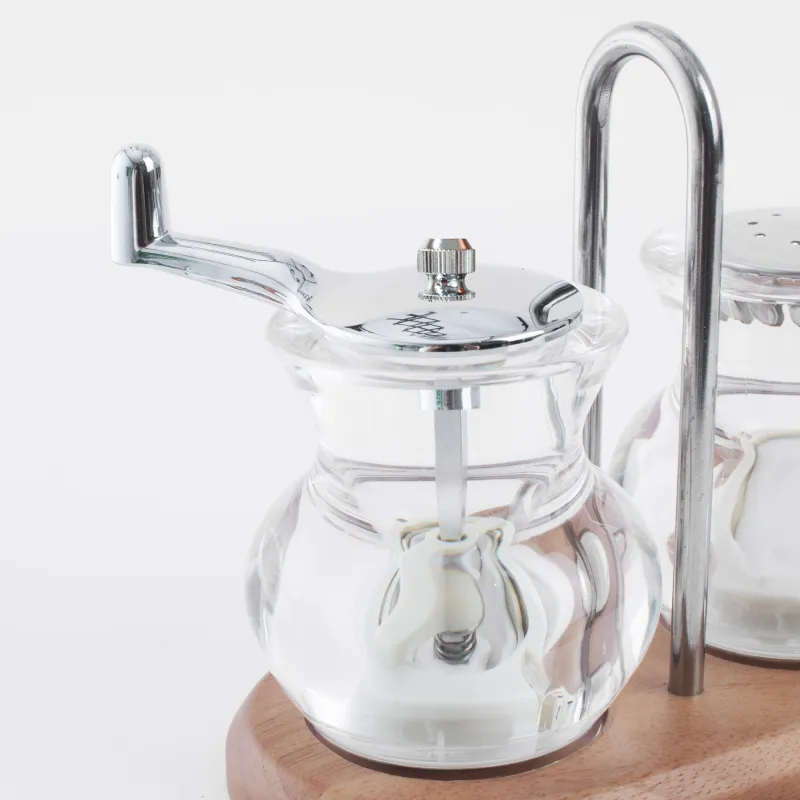 Тұз және бұрыш жинағы, 13 см, диірменмен, стендте, акрил / ағаш, Spices, image-4