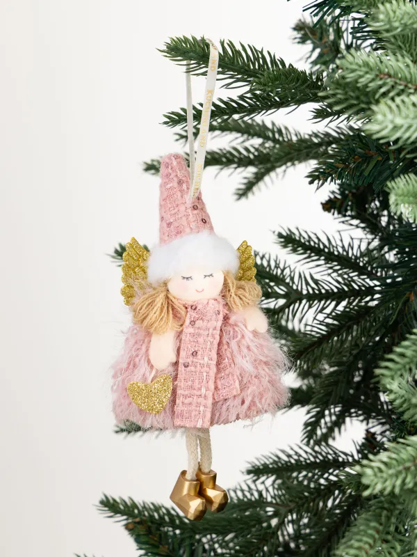 Шырша ойыншығы, 18 см, полиэстер/пенопласт, қызғылт, Бас киім мен шарф киген қыз, Sweet girl, image-3