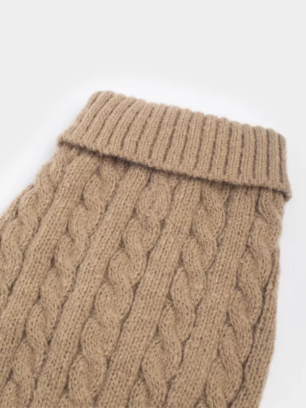 Жануарлар свитері, 38 см, өлшемі М, полиэстер, қоңыр, Өрімдер, Fashion pet, image-3