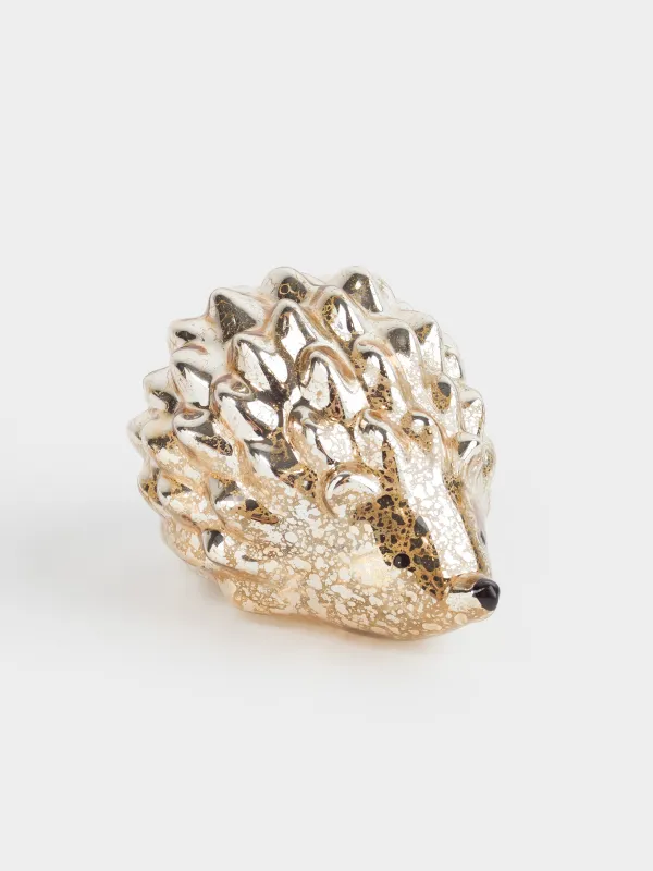 Мүсінше, жарықтандырылған, 11 см, шыны, шампан, Кірпі, Patina, image-2