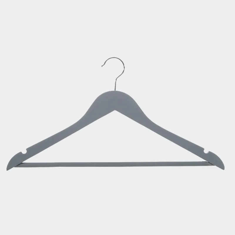 Вешалка-плечики, 44 см, 3 шт, дерево, серая, Wooden house, image-1