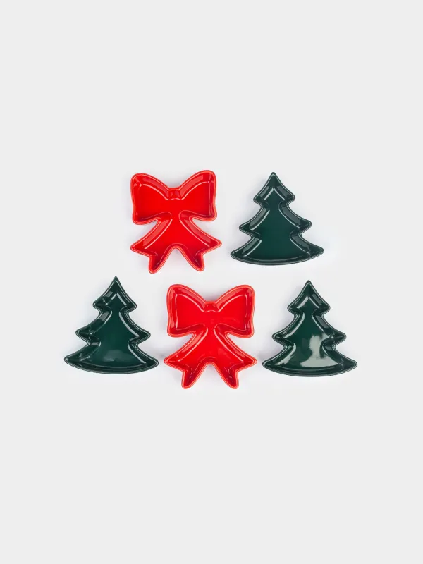 Тіскебасарларға арналған жиынтық, 5 зат, айналмалы, тұғырда, керамика/бамбук, Шыршалар мен бантиктер, Bamboo, image-3