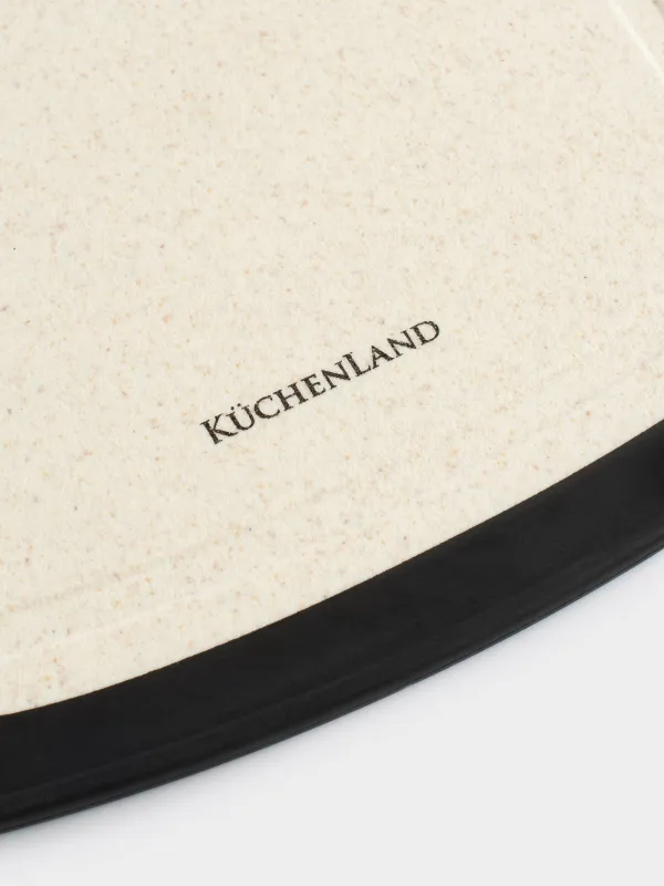 Доска разделочная, 32х20 см, прямоугольная, пластик/резина, молочная, Speck-light, image-1