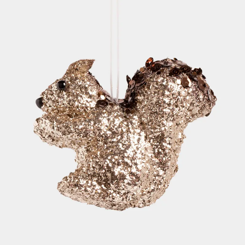 Шырша ойыншығы, 10 см, пластик, жылтырақтары бар, шампан, пайеткалары бар тиін, Figure sparkle