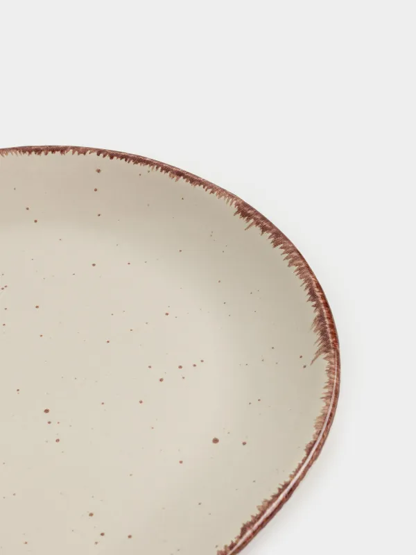 Блюдо, 25х13 см, керамика, овальное, бежевое, в крапинку, Speckled, image-4