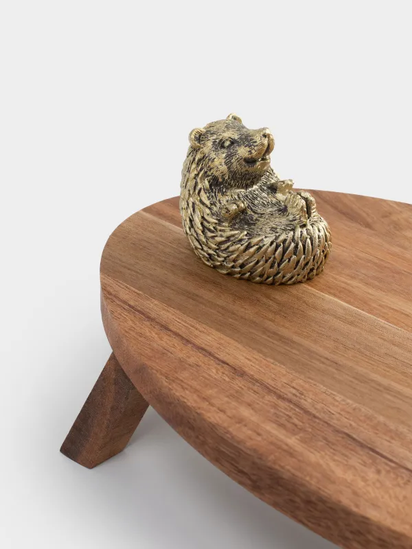 Блюдо сервировочное, 30х18 см, на ножках, дерево/полирезин, овальное, Ежик, Noble tree, image-2