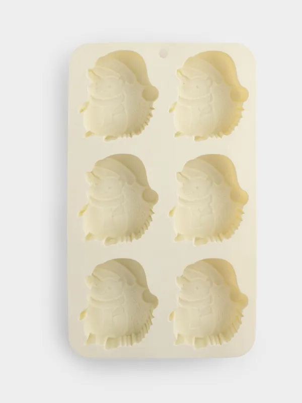 Кекстерді пісіруге арналған қалып, 27х16 см, 6 бөлім, силикон, сүт түстес, Кірпілер, Bakery, image-1