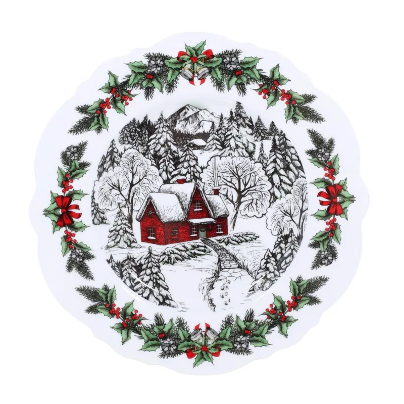 Тарелка десертная, 20 см, 2 шт, фарфор N, белая, Дом в лесу, Forest house, image-2