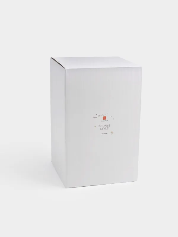 Қар шамы, 20 см, жарықтандырылған, пластик, қола, Айналма әткеншек, Bronze style, image-7