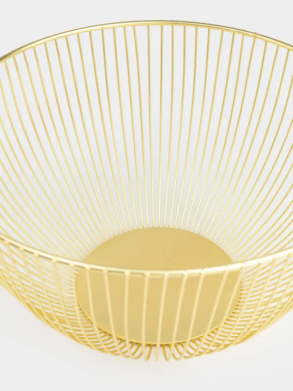 Жеміс себеті, 25 см, металл, алтын, Twist gold, image-3