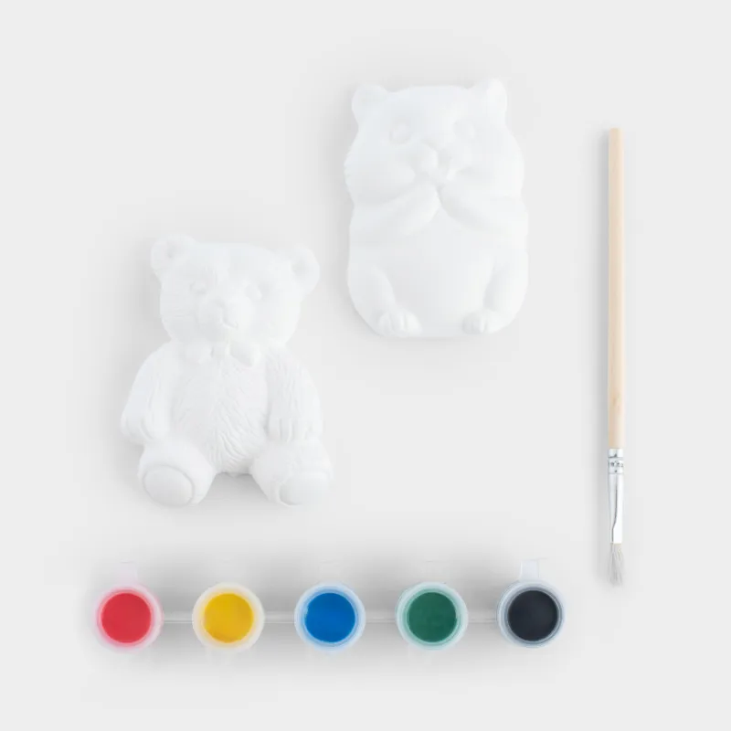 Шығармашылық жиынтығы, 2 зат, гипс, кескіндеме, Аю мен Аламан, Creative