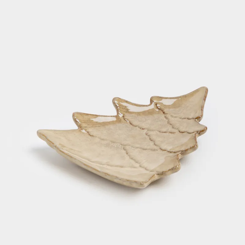 Блюдо, 14х19 см, фарфор P, молочно-коричневое, Ель, Woodland story