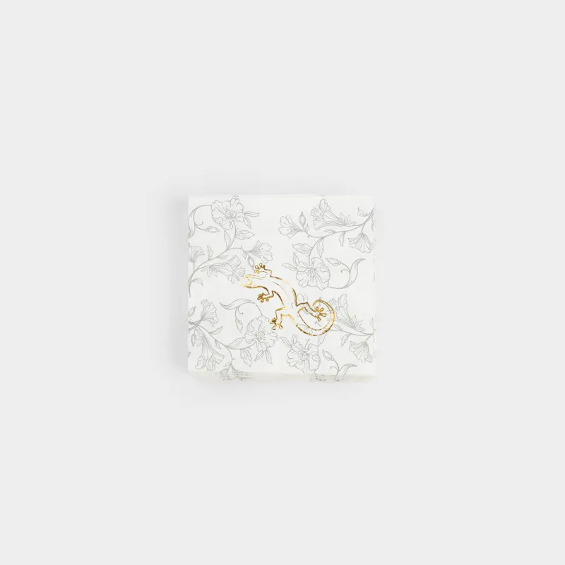 Қағаз майлықтар, 21х21 см, 20 дана, төртбұрышты, ақ, кесіртке, Paradise garden