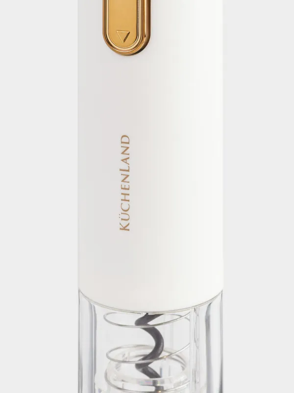 Электрлік штопор, 23 см, фольга кескіші бар, пластик, LED B, сүт түстес, Bar, image-1