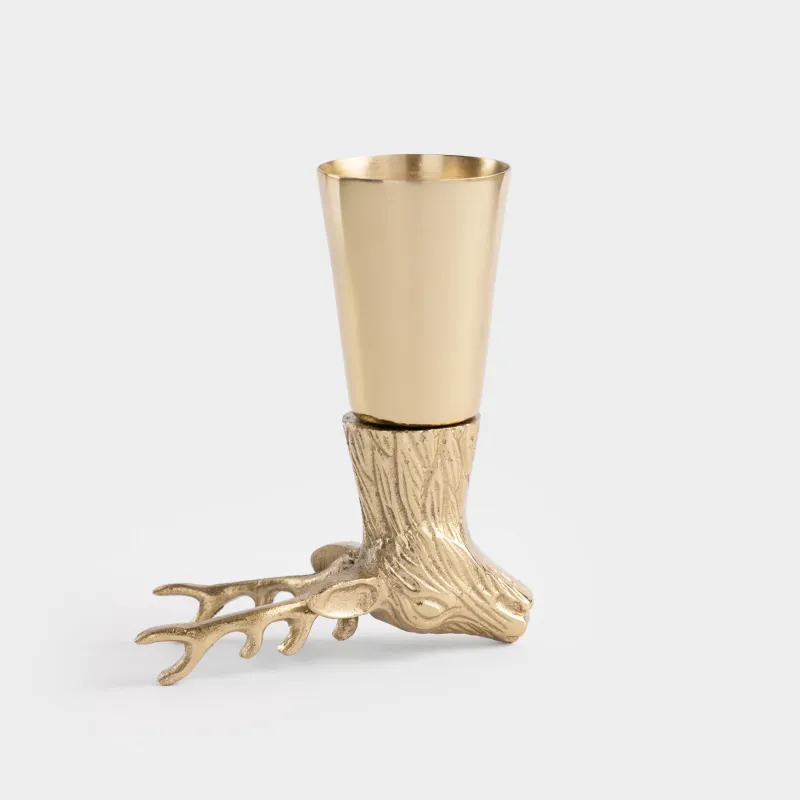 Араққа арналған рюмка, 150 мл, металл, алтын, Бұғы, Arctic deer