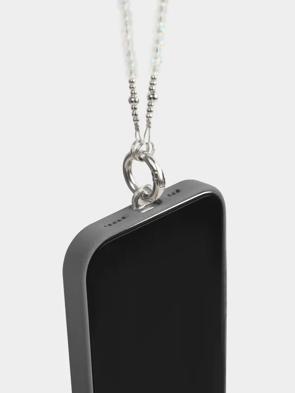 Цепочка, 1,2 м, для телефона, металл/стекло, молочная, Baroque, image-4