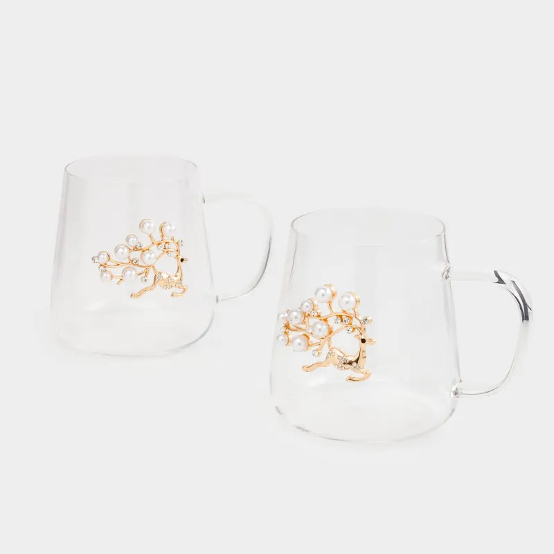 Саптыаяқ, 430 мл, 2 дана, шыны Б/ металл, Бұғы, Verset pearl