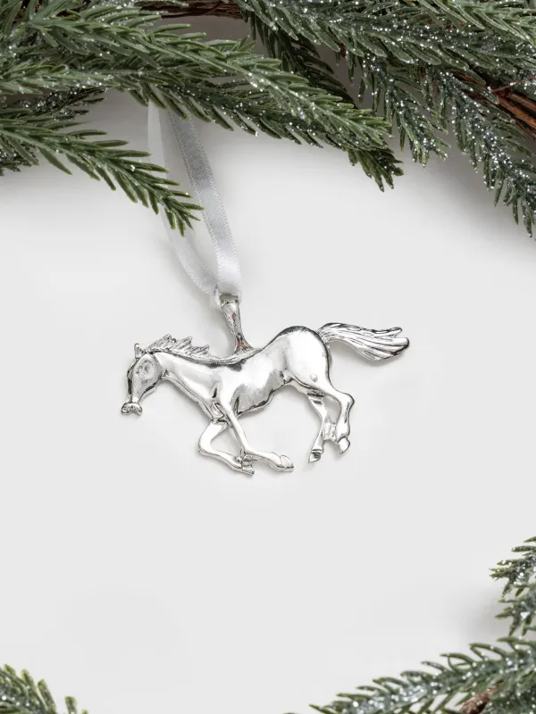 Венок декоративный, 18/50 см, пластик/бумага, Ель с серебристой лошадкой, Conifer decor, image-2